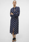 Vero Moda Kaya Polka Dot Midi Dress, Navy