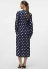Vero Moda Kaya Polka Dot Midi Dress, Navy