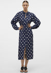 Vero Moda Kaya Polka Dot Midi Dress, Navy