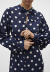 Vero Moda Kaya Polka Dot Midi Dress, Navy