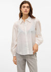 Vero Moda Kava Crochet Detail Shirt, White