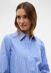 Vero Moda Leila Sequin Embellished Striped Shirt, Blue