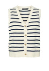Vero Moda Saba Striped Sweater Vest, Cream and Navy