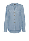 Vero Moda Bumpy Striped Shirt, Ibiza Blue