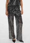 Vero Moda Ellen Sequin Wide Leg Trousers, Black