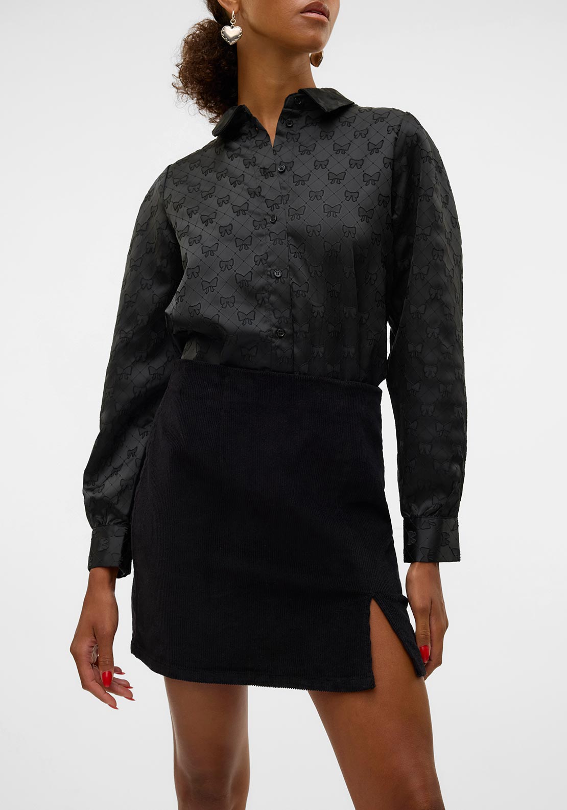 Vero Moda Lula Cord Mini Skirt, Black