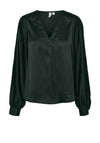 Vero Moda Tara Pleated Sleeve Satin Blouse, Green