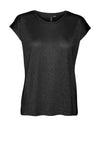 Vero Moda Sarah Metallic Short Sleeve T Shirt, Silver