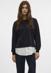 Vero Moda Yoyo Shirt Trim Sweatshirt, Black