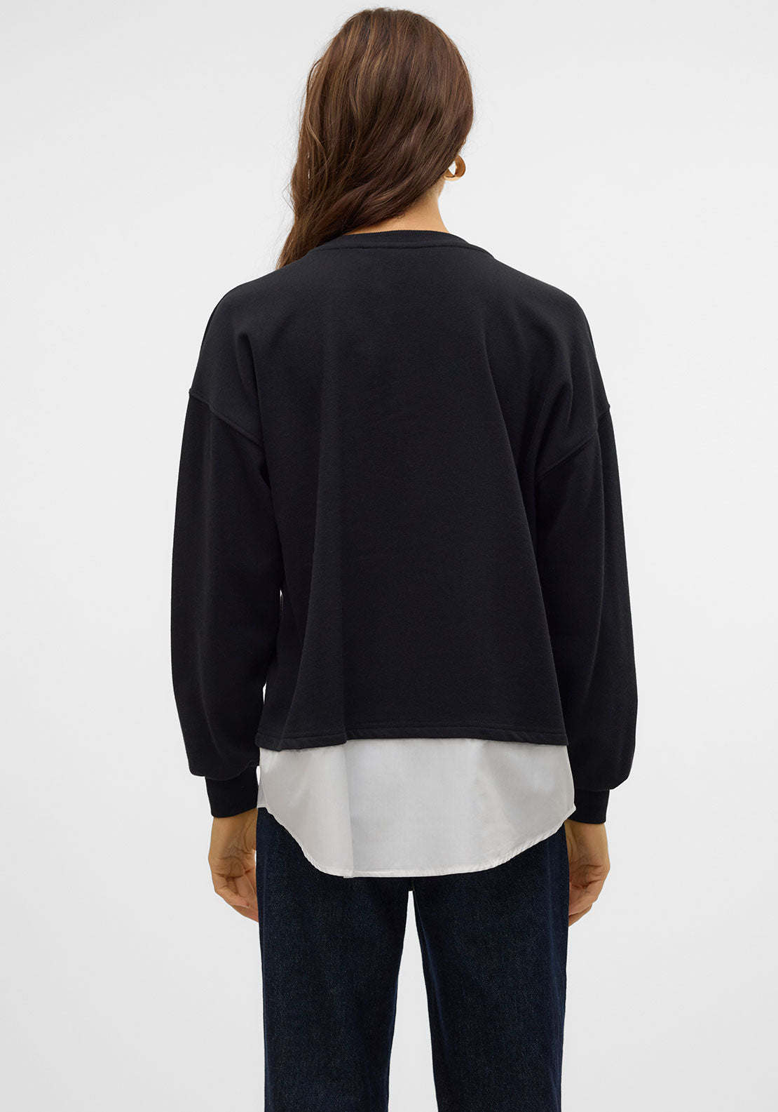 Vero Moda Yoyo Shirt Trim Sweatshirt, Black