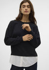 Vero Moda Yoyo Shirt Trim Sweatshirt, Black