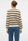 Vero Moda Amazing Striped Knit Cardigan, Cream