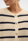 Vero Moda Amazing Striped Knit Cardigan, Cream