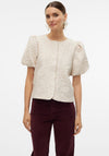 Vero Moda Merle Puff Sleeve Top, Beige
