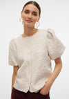 Vero Moda Merle Puff Sleeve Top, Beige