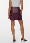 Vero Moda Nelly Faux Leather Mini Skirt, Wine