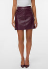 Vero Moda Nelly Faux Leather Mini Skirt, Wine