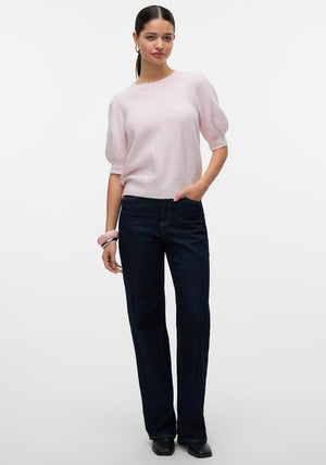 Vero Moda Doffy Short Sleeve Sweater, Pink