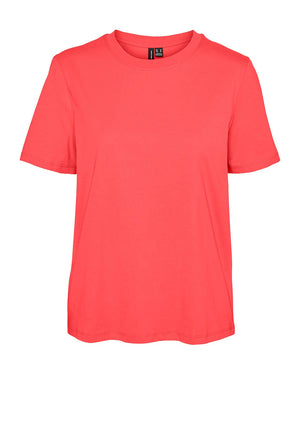 Vero Moda Paulina Short Sleeve T Shirt, Orange