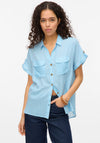 Vero Moda Bumpy Striped Short Sleeve Shirt, Blue