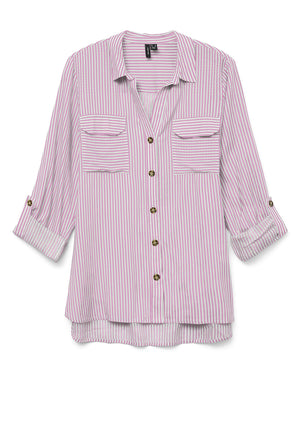 Vero Moda Bumpy Striped Shirt, Pink