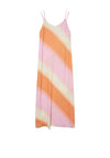 Vero Moda Vanya Colour Block Maxi Dress, Orange Multi