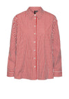 Vero Moda Inge Rhinestone Striped Shirt, Red