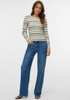 Vero Moda Vanda Rib Stripe Knit Sweater, Off White