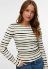 Vero Moda Vanda Rib Stripe Knit Sweater, Off White
