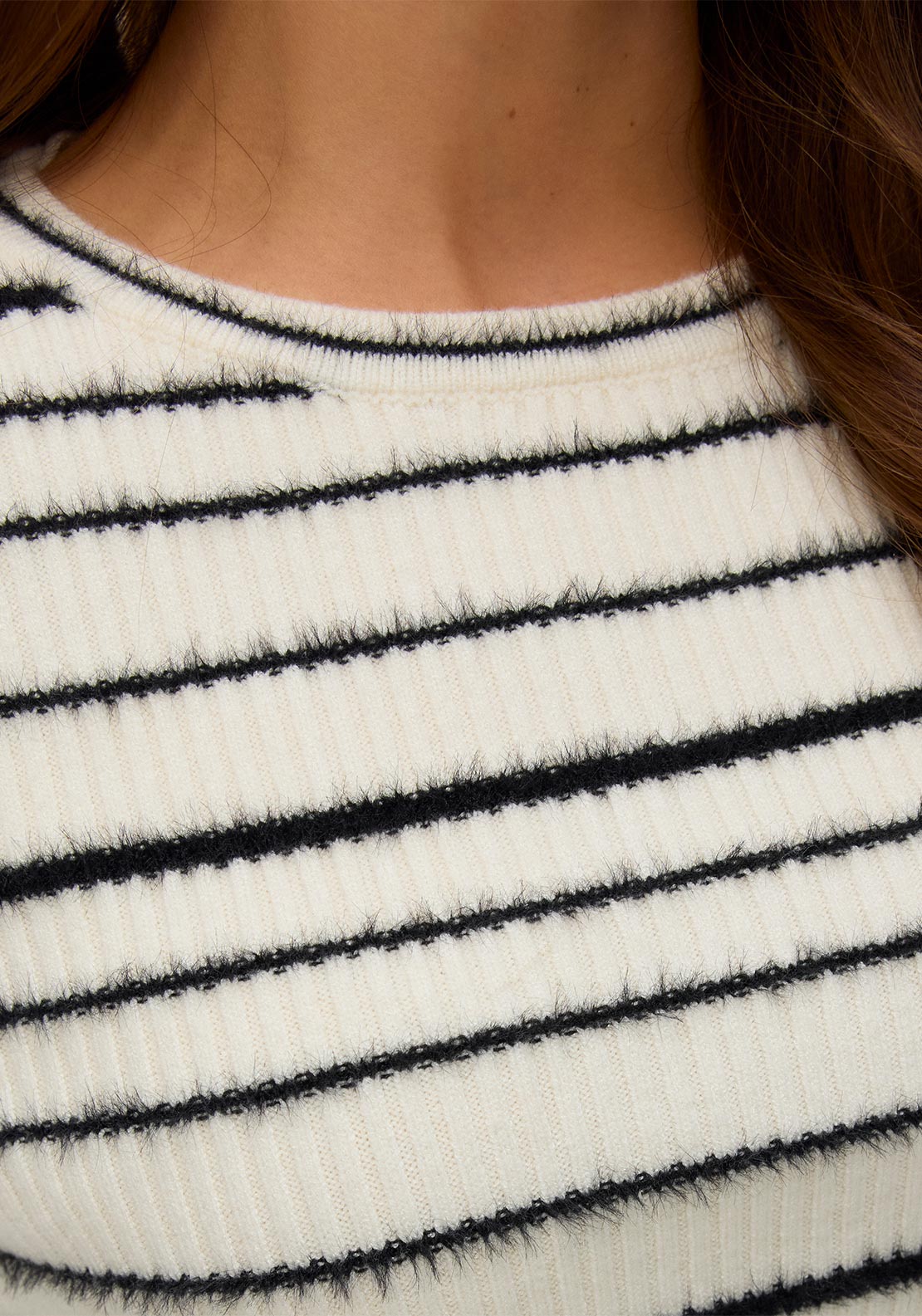 Vero Moda Vanda Rib Stripe Knit Sweater, Off White