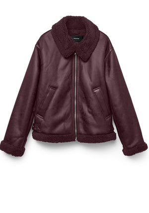 Vero Moda Virginia Aviator Jacket, Wine