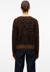 Vero Moda Newkai Leopard Knit Cardigan, Brown