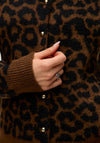 Vero Moda Newkai Leopard Knit Cardigan, Brown