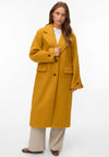 Vero Moda Anny Jolie Long Coat, Mustard Yellow