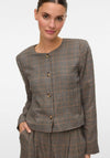 Vero Moda Stina Check Print Blazer, Brown