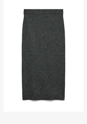 Vero Moda Brisa Knit Midi Skirt, Grey