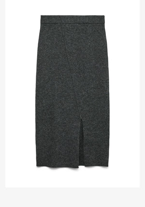 Vero Moda Brisa Knit Midi Skirt, Grey