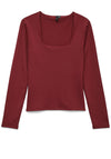 Vero Moda Million Square Neck Top, Wine