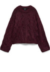 Vero Moda Newlina Long Sleeve Round Neck Jumper, Wine