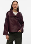 Vero Moda Nikolina Coated Short Trench Coat, Wine