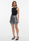 Vero Moda Efa Sequin Wide Shorts, Silver