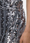 Vero Moda Efa Sequin Wide Shorts, Silver