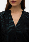 Vero Moda Carla Long Sleeve Foil V-Neck Top, Black