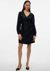 Vero Moda Carla Foil Zebra Wrap Dress, Black