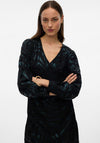 Vero Moda Carla Foil Zebra Wrap Dress, Black