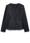 Vero Moda Sabia Fitted Peplum Satin Blazer, Black
