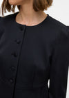 Vero Moda Sabia Fitted Peplum Satin Blazer, Black