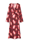 Vero Moda Gerna Knot Printed Midi Dress, Wine
