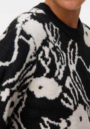 Vero Moda Kaila Patterned Knit Jumper, Black