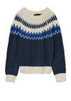 Vero Moda Simone Nordic Knit Jumper, Navy